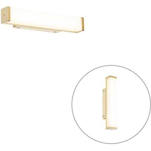 QAZQA Kopalniška stenska svetilka iz medenine 32 cm z LED IP44 - Cascada Cene