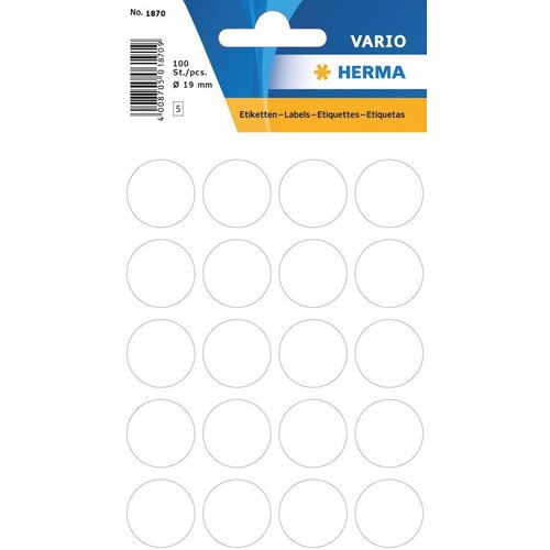 Herma NALEPKE VARIO 1870 KROG 19 mm BELE 100/1 (20383541) Cene