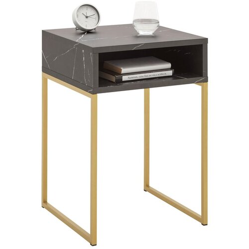 Premium Living nočna Omarica Golden, Črna, Zlata Cene