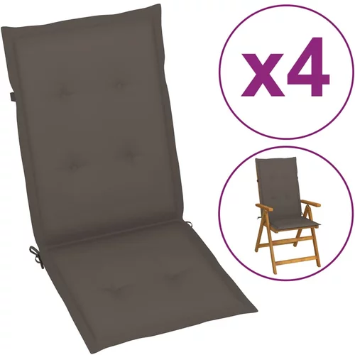vidaXL jastuci za vrtne stolice 4 kom smeđe-sivi 120 x 50 x 3 cm