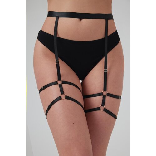 CHRISTINE LE DUC Pas S Podvezicami Blushing Black Slike