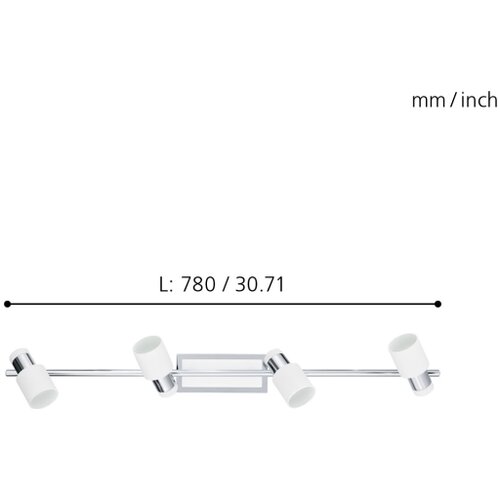 Eglo davida spot/4, led, gu10, 4x5w, 4x400lm, hrom/bela 9KDN9Q3 Slike