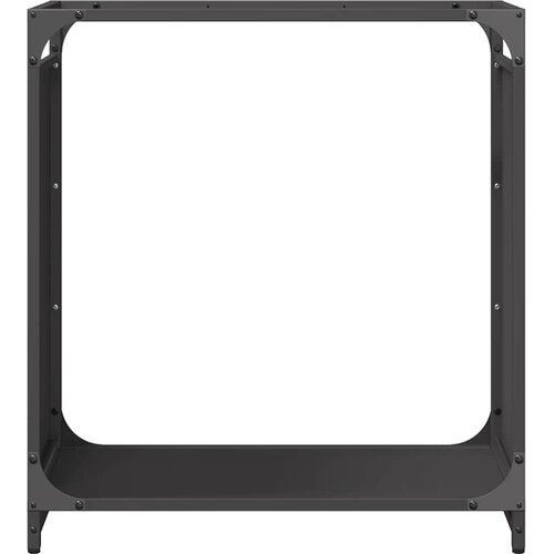  Stalak za drva crni 60x28x65 cm hladno valjani čelik Slike