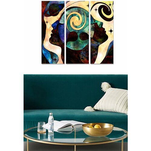 Wallity MDF1005982012 multicolor decorative mdf painting (3 pieces) Slike