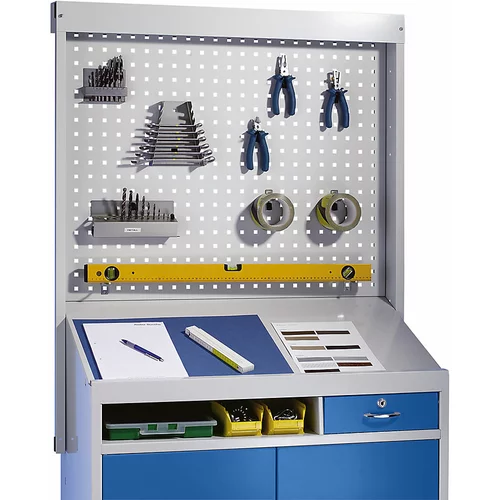 eurokraft basic Organizacijski nastavek za omaro s pultom, nastavek z luknjičasto steno, VxŠxG 780 x 915 x 30 mm
