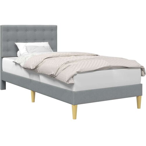  Okvir za krevet Svjetlosiva 100 x 200 cm Tkanina - Svjetlosiva 100 x 200 cm Slike