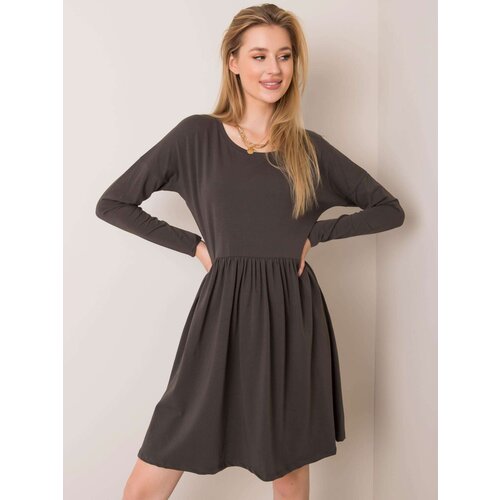 RUE PARIS Dress-RV-SK-5889.41P-dark khaki Slike