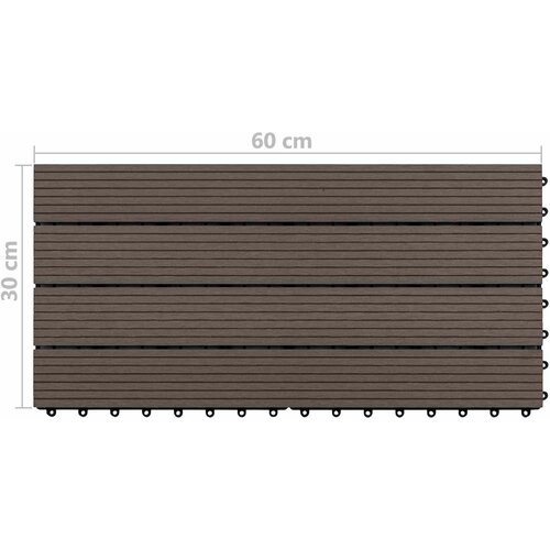  Pločice za decking 6 pcs Tamno smeđa 60 x 30 cm Slike