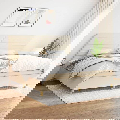  The Living Store Box spring postelja z vzmetnico krem 200x200 cm blago - Box Spring Postelja, (21454130) Cene