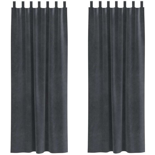  Zastore za blackout s petljama 2 kom Svjetlosiva pli&amp;scaron; Slike