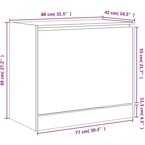  za cipele sivi hrast 80x42x69 cm konstruirano drvo Slike