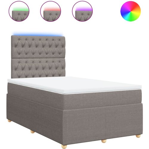 vidaXL Box spring postelja z vzmetnico taupe 120x190 cm blago, (21305733) Cene