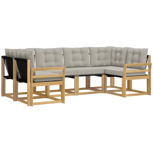  Set vanjskih sofa 6 kom. Bijela i svjetlosiva Smeđa 245 x 130,5 x 73 cm Slike