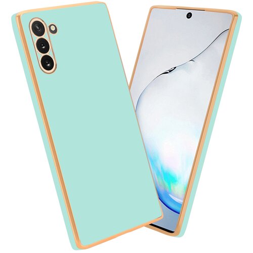 Cadorabo Ohi&scaron;je, združljiv s Samsungom v sijajni metini zeleni barvi - Zlato - za&scaron;čitni pokrov iz fleksibilnega silikona TPU in z za&scaron;čito pred kamero, (20593790) Cene