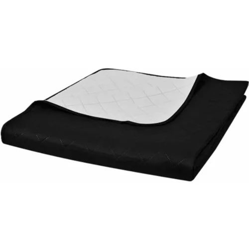  130887 Double-sided Quilted Bedspread Black/White 220 x 240 cm