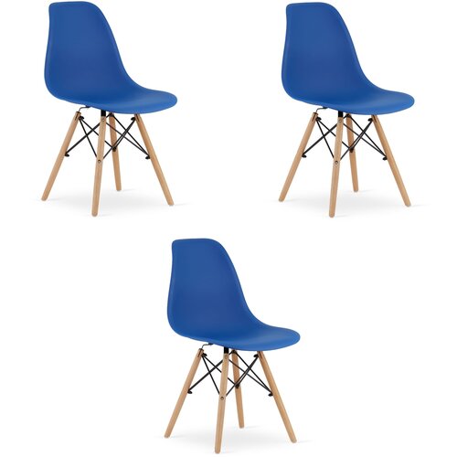 Brandless OSAKA stol modra / naravne noge x 3, (22030799) Cene