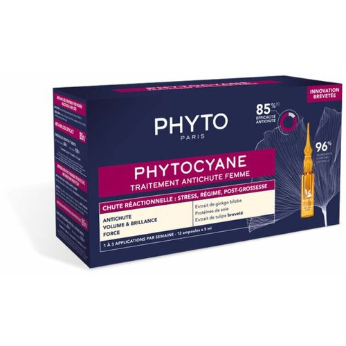 Phyto cyane women reactional tretman protiv opadanja kose za žene, 12 x 5 ml Slike