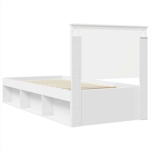  Okvir za krevet Bijelo 75 x 190 cm Čvrsto borovo drvo Slike
