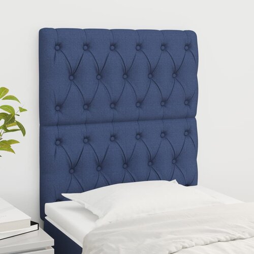 vidaXL Posteljno vzglavje 2 kosa modro 80x7x78/88 cm blago Cene