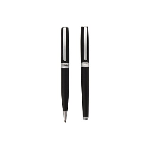 Widdop & Co. Stratton - Hemijska olovka i roler set - Stratton, Black And Silver Cene