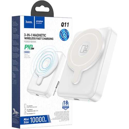 hoco. Hoco Punjač prijenosni, bežični, magnetic, 10000mAh, PD20W - Q11 Expressar, Bijeli Cijene