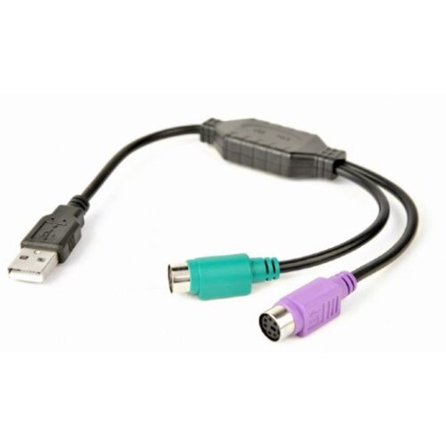 Gembird UAPS12-BK usb usb to 2 ports PS/2 adapter 30cm kabl, black Cene