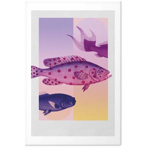  Plakat - Fantastic Fish - artistic illustration of fish on a colorful background 40x60 Bez okvira s margom Slike