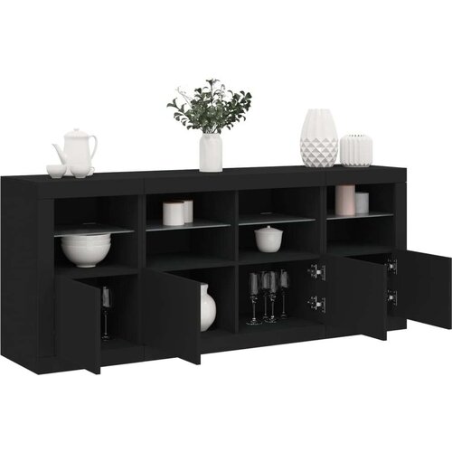  Komoda s LED svjetlima crna 163x37x67 cm Cijene
