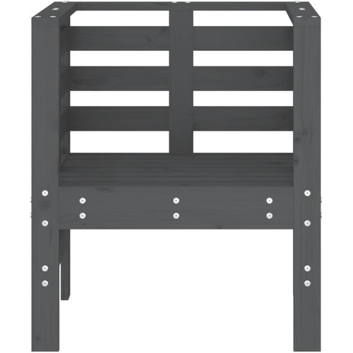  Vrtne stolice 2 kom sive 61,5 x 53 x 71 cm od masivne borovine Slike