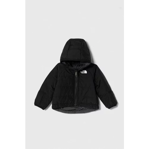 The North Face Obojestranska jakna za dojenčke REVERSIBLE PERRITO HOODED JACKET črna barva