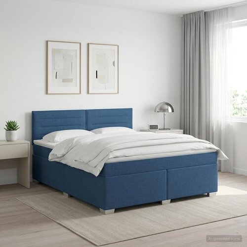  Boxspring krevet s madracem Plava 180 x 200 cm Tkanina Cene