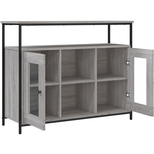  Komoda siva boja hrasta 100x35x80 cm od konstruiranog drva Slike