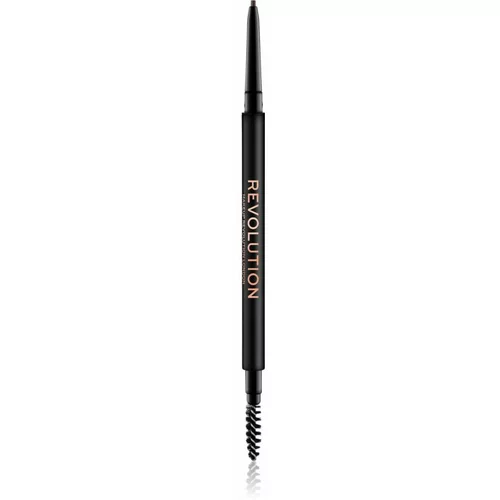 Revolution precise Brow Pencil olovka za obrve s četkicom 0,05 g nijansa Dark Brown za žene
