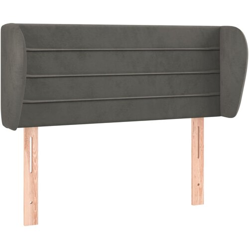 VidaXL Vzglavje z u&amp;scaron;esi temno sivo 103x23x78/88 cm žamet, (20736232) Slike