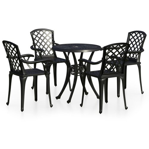 vidaXL Bistro garnitura 5-delna liti aluminij črna, (20597879) Cene