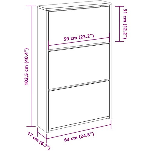  za cipele s ogledalom i 3 razine sivi 63x17x102,5 cm Slike