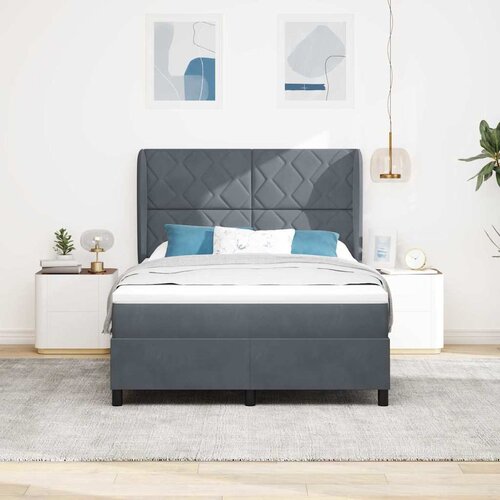  Krevet s opruga kutije Tamno siva 200 x 160 cm Baršun Cene