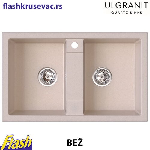  Granitna sudopera kvadratna dupla - Ulgranit ULG780DB - više boja 🟠 BEŽ Cene