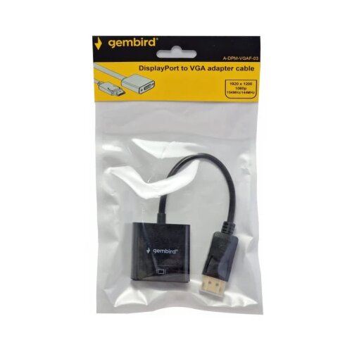  Adapter GEMBIRD DisplayPort na VGA Black A-DPM-VGAF-03 Cene