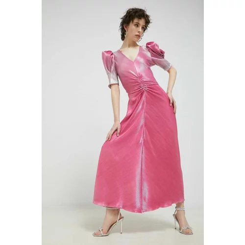 ROTATE Obleka roza barva