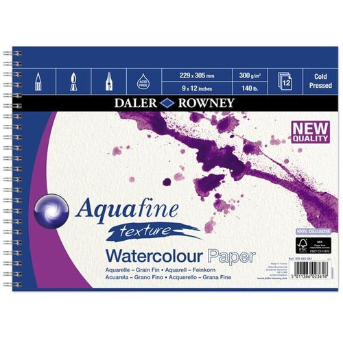 Daler Rowny Blok akvarelni Aquafine, 23x30 cm, 300 g, 12 listni spirala CP, (20631373) Cene