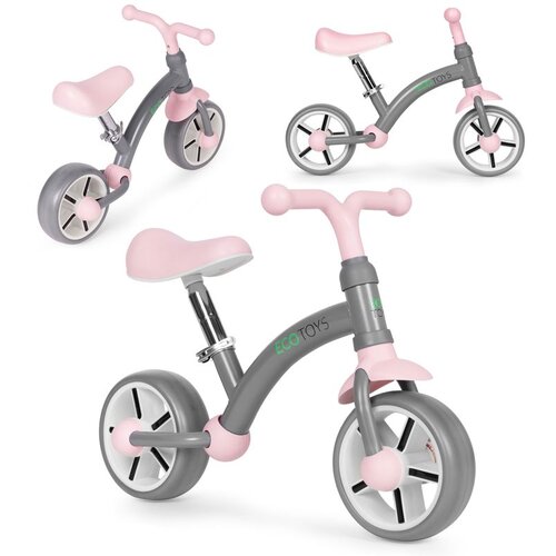 ECO TOYS balansni bicikl za djecu – EVA kotači, podesivo sjedalo, sivi Cene