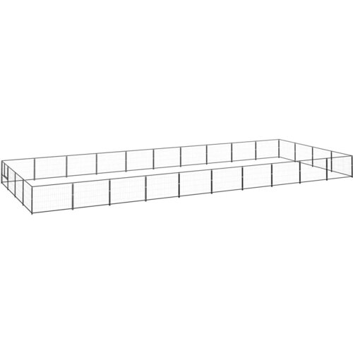 VidaXL Kavez za pse crni 40 m&amp;sup2; čelični Slike