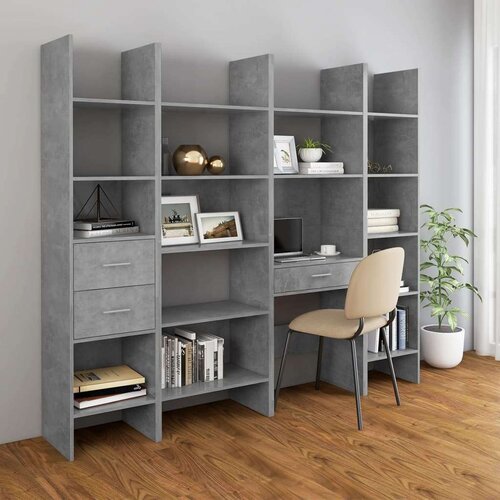  za knjige siva boja betona 40 x 35 x 180 cm od iverice Slike