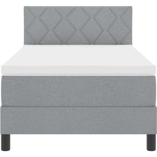 VidaXL Krevet s kutijom i madracem svijetlosiva 90x190 cm tkanina Slike