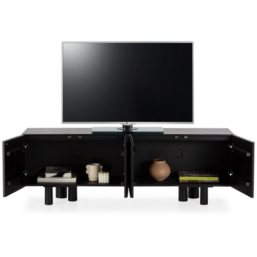 MOME Crna TV komoda od masivnog manga 160x55x40 cm Tamira &amp;ndash; Slike