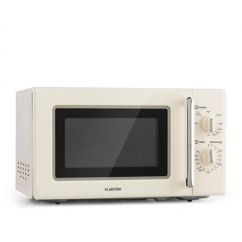Klarstein Caroline Mikrovalovna pečica, 20l 700 / 1000 W Ø25,5cm QuickSelect Retro kremasta barva Cene