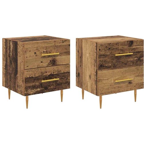  Noćni ormar s ladicama 2 pcs Staro drvo 40 x 35 x 47,5 cm Slike
