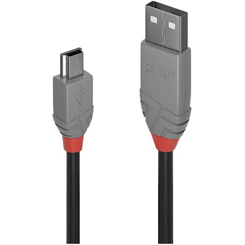 Lindy USB kabel USB 2.0 USB-A vtič\, USB-mini-B vtič 3.00 m črna 36724, (20417337) Cene