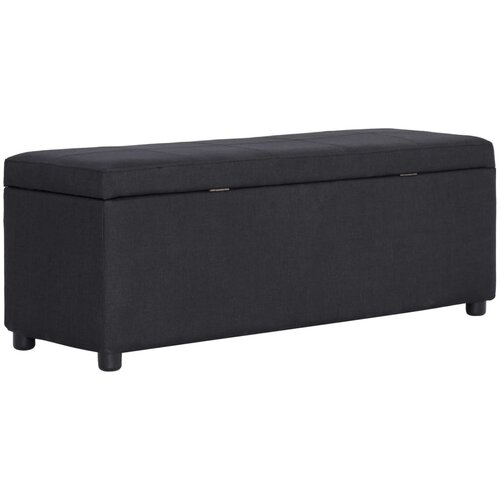  Klupa s pretincem za pohranu 116 cm crna poliesterska Slike